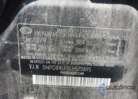 2020 Hyundai Elantra Sel из США, поврежденный, VIN 5NPD84LF0LH570895